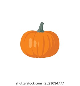 Pumpkin vector icon. Minimalistic illustration of autumn squash. Halloween, Jack O Lantern, pumpkin spice, culinary concepts.