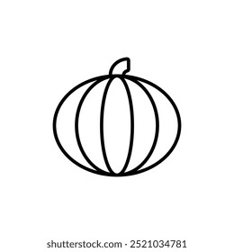 Ícone de vetor de abóbora. Ilustração minimalista de abóbora de outono. Halloween, Jack O Lantern, tempero de abóbora, conceitos culinários.