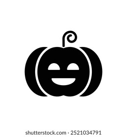 Pumpkin vector icon. Minimalistic illustration of autumn squash. Halloween, Jack O Lantern, pumpkin spice, culinary concepts.