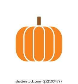 Ícone de vetor de abóbora. Ilustração minimalista de abóbora de outono. Halloween, Jack O Lantern, tempero de abóbora, conceitos culinários.