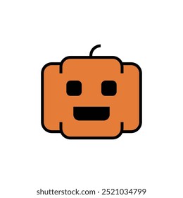 Ícone de vetor de abóbora. Ilustração minimalista de abóbora de outono. Halloween, Jack O Lantern, tempero de abóbora, conceitos culinários.