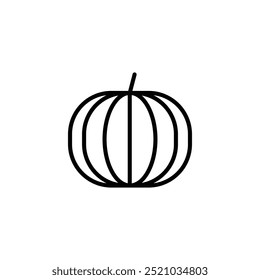 Ícone de vetor de abóbora. Ilustração minimalista de abóbora de outono. Halloween, Jack O Lantern, tempero de abóbora, conceitos culinários.