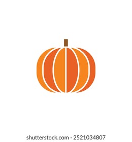 Pumpkin vector icon. Minimalistic illustration of autumn squash. Halloween, Jack O Lantern, pumpkin spice, culinary concepts.