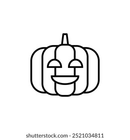 Ícone de vetor de abóbora. Ilustração minimalista de abóbora de outono. Halloween, Jack O Lantern, tempero de abóbora, conceitos culinários.