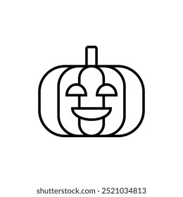 Ícone de vetor de abóbora. Ilustração minimalista de abóbora de outono. Halloween, Jack O Lantern, tempero de abóbora, conceitos culinários.