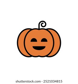 Ícone de vetor de abóbora. Ilustração minimalista de abóbora de outono. Halloween, Jack O Lantern, tempero de abóbora, conceitos culinários.