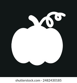 Pumpkin vector icon on black background.