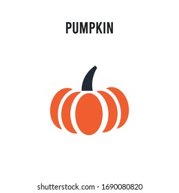 Pumpkin vector icon on white background. Red and black colored Pumpkin icon. Simple element illustration sign symbol EPS