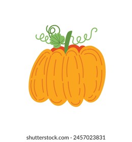 Kürbis-Vektorillustration im niedlichen Cartoon-Stil. Thanksgiving Herbst Kürbis Vektorgrafik.