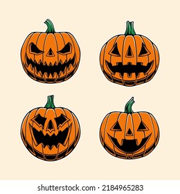 Pumpkin vector illustration design set