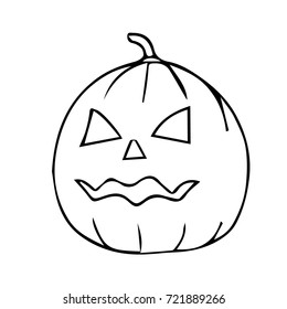 Pumpkin vector illustration. Doodle. Design icon, print, logo, poster, symbol, decor, textile, paper
