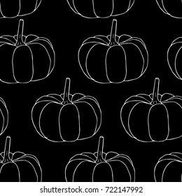 Pumpkin vector illustration. Doodle. Design icon, print, logo, poster, symbol, decor, textile, paper