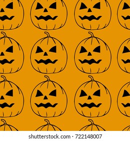 Pumpkin vector illustration. Doodle. Design icon, print, logo, poster, symbol, decor, textile, paper