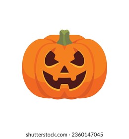 Pumpkin vector illustration, flat pumpkin halloween vector art isolated on a white background
