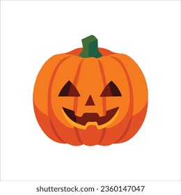 Pumpkin vector illustration, flat pumpkin halloween vector art isolated on a white background