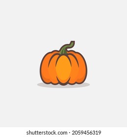 Pumpkin vector illustration, Pumpkin flat icon, isolated on background