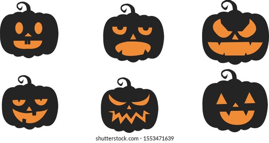 pumpkin vector illustration halloween
set