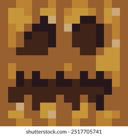 Pumpkin, vector illustration, head, halloween, icon, 8 bit, decoration, 10EPS