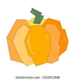 Pumpkin, vector illustration. Isolated on white background.