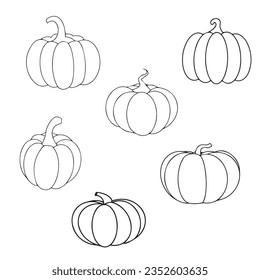 Ilustración vectorial de calabaza de una línea. Otoño