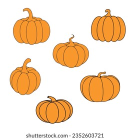 Ilustración vectorial de calabaza de una línea. Otoño