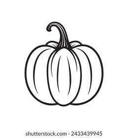 pumpkin vector illustration outline on white background