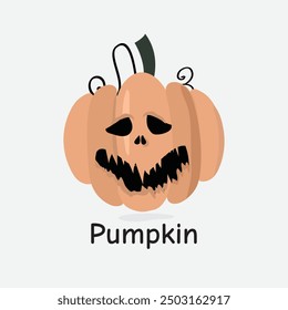 Pumpkin Vector Illustration: Spooky Halloween Jack-O-Lantern Design