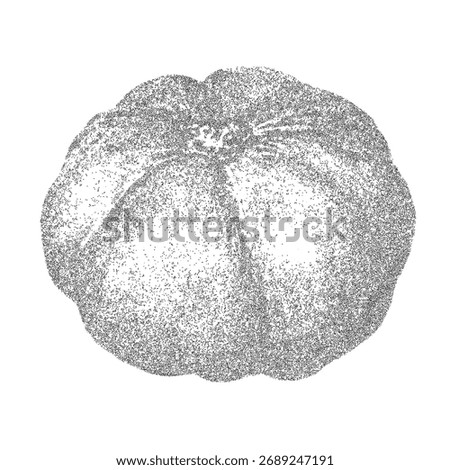 Pumpkin vector illustration. Trendy stippling photocopy effect