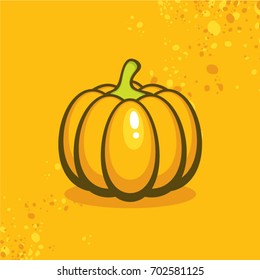 Pumpkin vector illustration. Vegetables collection. Design for menu, for fruit juice packets and for fruit label. Tasty and healthy food.