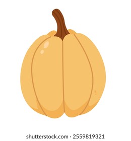 Pumpkin vector image, flat illustration design elements, pumpkin clip art, isolated on white background
