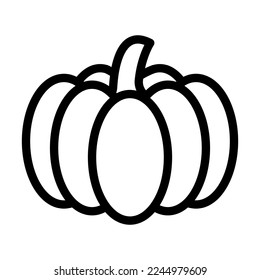 Pumpkin Vector Line Icon Design