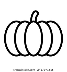 Pumpkin Vector Line Icon Design