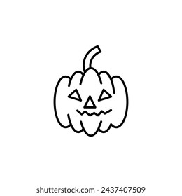 Pumpkin Vector Line Icon illustration.