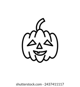 Pumpkin Vector Line Icon illustration.