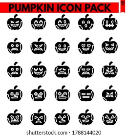 Pumpkin vector line icons set