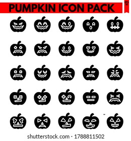 pumpkin vector line icons set