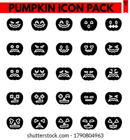 pumpkin vector line icons set