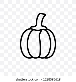 Pumpkin vector linear icon isolated on transparent background, Pumpkin transparency concept can be used for web and mobile