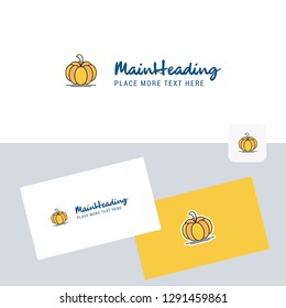 Pumpkin  vector logotype with business card template. Elegant corporate identity. - Vector