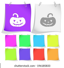Pumpkin. Vector note papers.