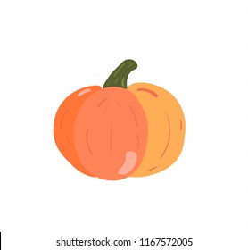 Pumpkin. Vector object, isolation, illustration, logo.
