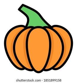 pumpkin vector outline colored icon. Modern colored outline symbols. Collection of traditional elements.