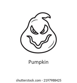 Pumpkin vector outline Icon Design illustration. Halloween Symbol on White background EPS 10 File
