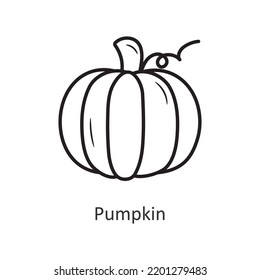 Pumpkin vector outline Icon Design illustration. Holiday Symbol on White background EPS 10 File