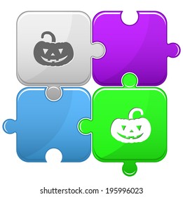 Pumpkin. Vector puzzle.