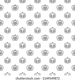 Pumpkin vector seamless pattern halloween. isolated wallpaper background cartoon black and white.
