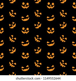 Pumpkin vector seamless pattern halloween. isolated wallpaper background cartoon.