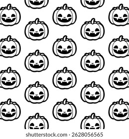  Pumpkin vector seamless print, great for quirky Halloween textiles or party goods.