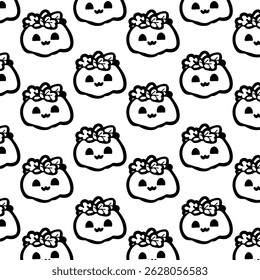  Pumpkin vector seamless print, great for quirky Halloween textiles or party goods.