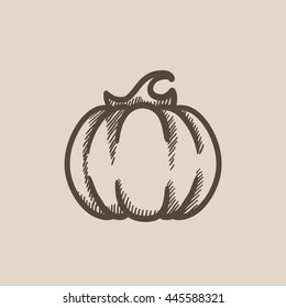 Pumpkin vector sketch icon isolated on background. Hand drawn Pumpkin icon. Pumpkin sketch icon for infographic, website or app.